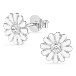 8,5 mm Marguerite Zirkon Ohrringe in Silber - Maggie