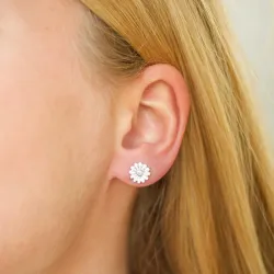 8,5 mm Marguerite Zirkon Ohrringe in Silber - Maggie