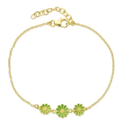 Marguerite hellgrünem Armband aus vergoldetem Sterlingsilber - Maggie