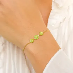 Marguerite hellgrünem Armband aus vergoldetem Sterlingsilber - Maggie