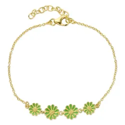 Marguerite hellgrünem Armband aus vergoldetem Sterlingsilber - Maggie