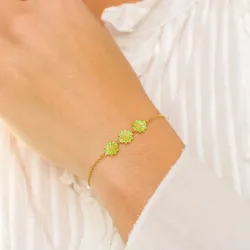 Marguerite hellgrünem Armband aus vergoldetem Sterlingsilber - Maggie
