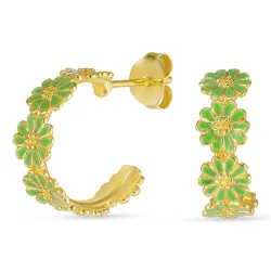 Marguerite hellgrünem Ohrringe in vergoldetem Sterlingsilber - Maggie