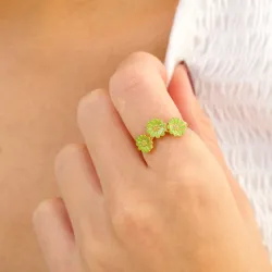Marguerite hellgrünem Ring aus vergoldetem Sterlingsilber - Maggie