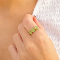 Marguerite hellgrünem Ring aus vergoldetem Sterlingsilber - Maggie
