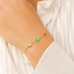 Herz Marguerite Armband aus vergoldetem Sterlingsilber - Maggie