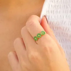 Marguerite dunkelgrünem Ring aus vergoldetem Sterlingsilber - Maggie