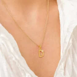 buchstab d Anhänger aus vergoldetem Sterlingsilber