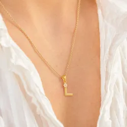 buchstab l Anhänger aus vergoldetem Sterlingsilber