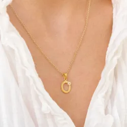 buchstab o Anhänger aus vergoldetem Sterlingsilber