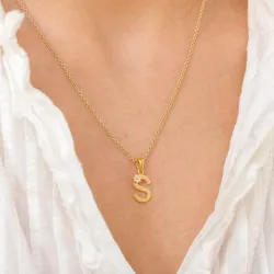 buchstab s Anhänger aus vergoldetem Sterlingsilber