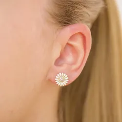 Marguerite weißen Zirkon Ohrstecker in vergoldetem Sterlingsilber