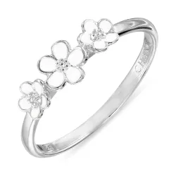 Marguerite weißem Ring aus Silber - Majse
