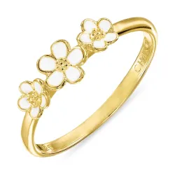 Marguerite weißem Ring aus vergoldetem Sterlingsilber - Majse