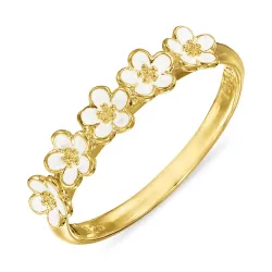 Marguerite weißem Ring aus vergoldetem Sterlingsilber - Majse