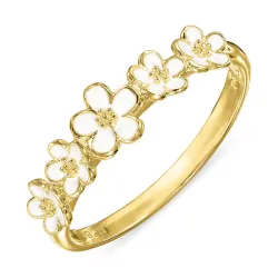 Marguerite weißem Ring aus vergoldetem Sterlingsilber - Majse