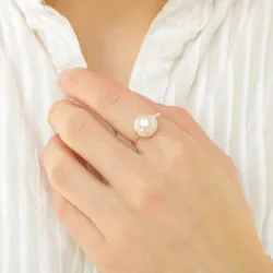 Perle Ring aus Silber