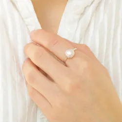 Perle Ring aus Silber