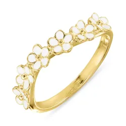 Marguerite weißem Ring aus vergoldetem Sterlingsilber - Majse