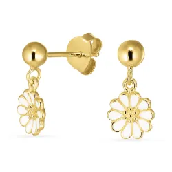 7 mm Marguerite Ohrstecker in vergoldetem Silber - Maggie