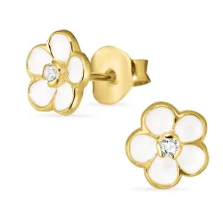 8,5 mm Marguerite Zirkon Ohrstecker in vergoldetem Silber - Majse