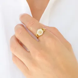 10 mm Marguerite Ring aus vergoldetem Sterlingsilber - Marie