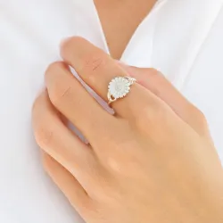 11 mm Marguerite Ring aus Silber - Marie