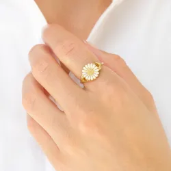 11 mm Marguerite Ring aus vergoldetem Sterlingsilber - Marie