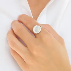 14 mm Marguerite Ring aus Silber - Marie