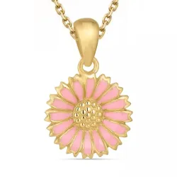 Marguerite pink Halskette aus vergoldetem Sterlingsilber und Anhänger aus vergoldetem Sterlingsilber - Marie
