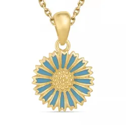 Marguerite blauem Halskette aus vergoldetem Sterlingsilber und Anhänger aus vergoldetem Sterlingsilber - Marie