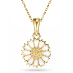 11 mm Marguerite Halskette mit Anhänger aus vergoldetem Sterlingsilber - Marie