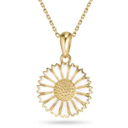 15 mm Marguerite Halskette aus vergoldetem Sterlingsilber - Marie