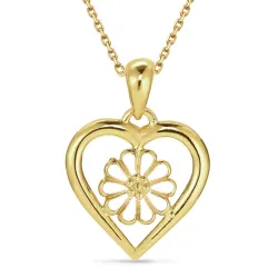 Herz Marguerite Halskette aus vergoldetem Stahl - Maggie