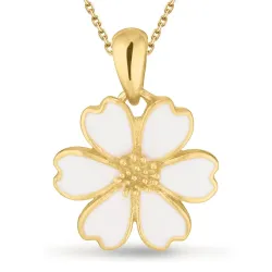 Marguerite Anhänger mit Halskette aus vergoldetem Sterlingsilber - Magda