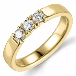 Diamant Memoirering in 14 Karat Gold 3 x 0,10 ct