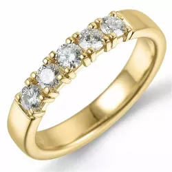 Diamant Memoirering in 14 Karat Gold 5 x 0,10 ct