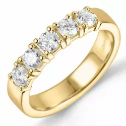 Diamant Memoirering in 14 Karat Gold 5 x 0,15 ct