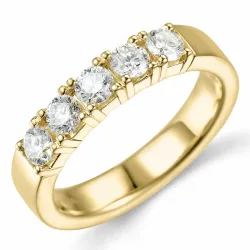 Diamant Memoirering in 14 Karat Gold 5 x 0,20 ct