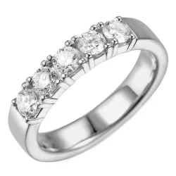 Diamant Memoirering in 14 Karat Weißgold 5 x 0,20 ct