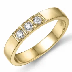 Diamant Memoirering in 14 Karat Gold 3 x 0,05 ct