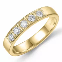 Diamant Memoirering in 14 Karat Gold 5 x 0,05 ct