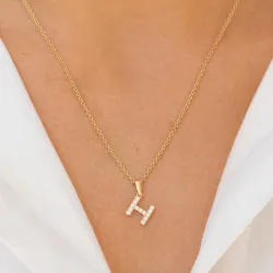 buchstab h Anhänger aus 8 Karat Gold - My Letter