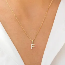 buchstab f Anhänger aus 8 Karat Gold - My Letter