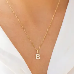 buchstab b Anhänger aus 8 Karat Gold - My Letter