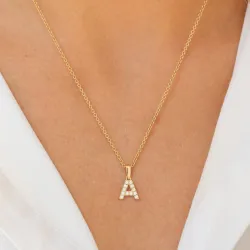 buchstab a Anhänger aus 8 Karat Gold - My Letter
