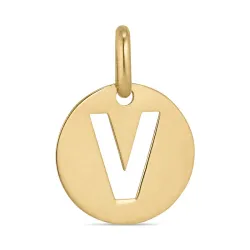 buchstab v Anhänger aus 8 Karat Gold - My Letter