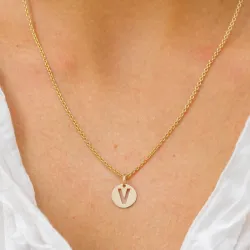 buchstab v Anhänger aus 8 Karat Gold - My Letter