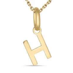 buchstab h Halskette aus vergoldetem Sterlingsilber und Anhänger aus 8 Karat Gold - My Letter