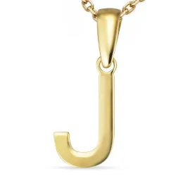 buchstab j Halskette aus vergoldetem Sterlingsilber und Anhänger aus 8 Karat Gold - My Letter